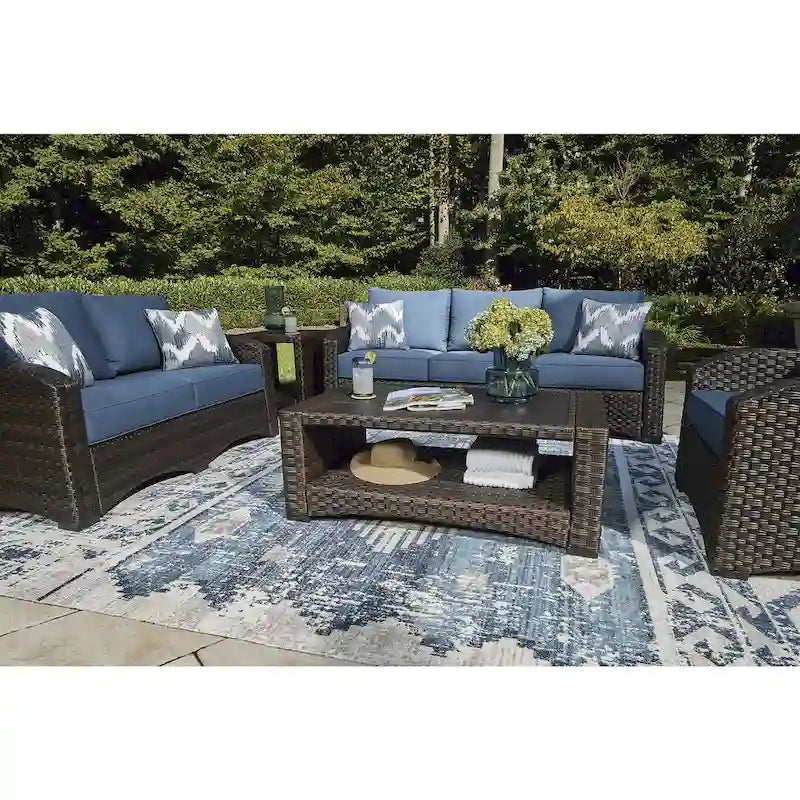 Signature Design by Ashley Windglow - Table basse d'extérieur marron - 44,38 L x 25,38 P x 16,63 H