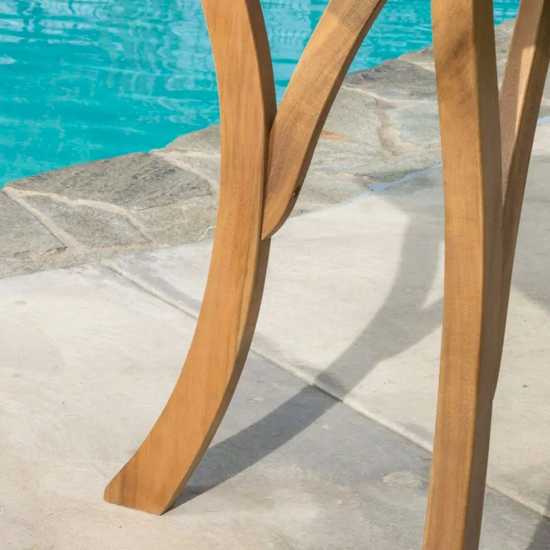 Table de patio carrée en bois durable de 80 cm disponible