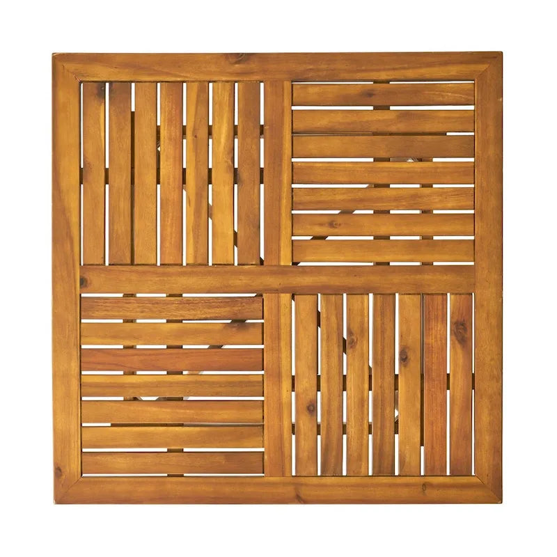 Table de patio carrée en bois durable de 80 cm disponible