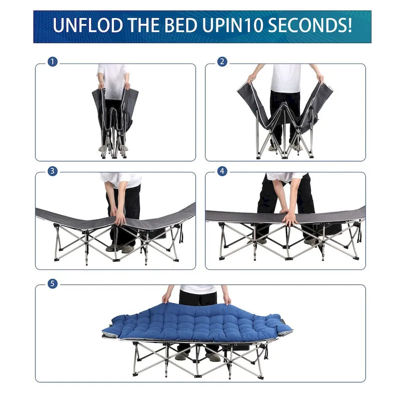 Lit de camp portable avec matelas