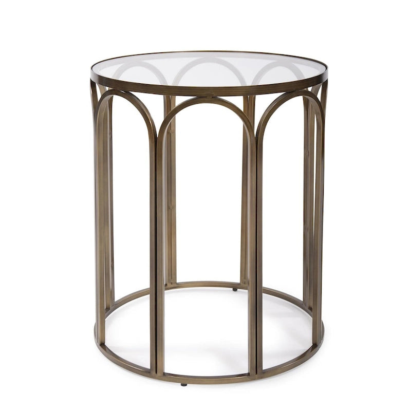 Allan Andrews Table d'appoint et d'appoint ronde en métal laiton - 24H x 20P x 20L