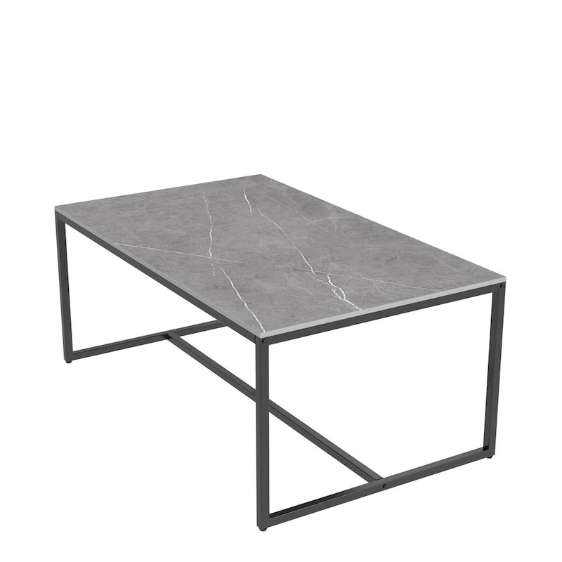 Table basse rectangulaire Table en pierre frittée pour salon ou bureau - 100x60x43 cm