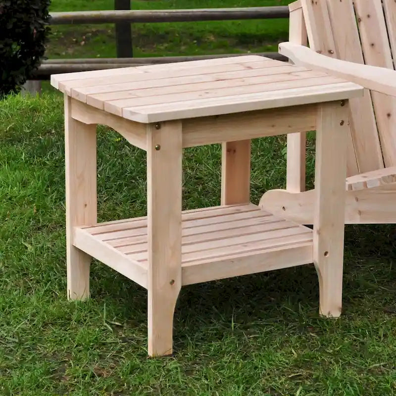 Laguna 24 Natural Solid Wood Adirondack Outdoor Side Table