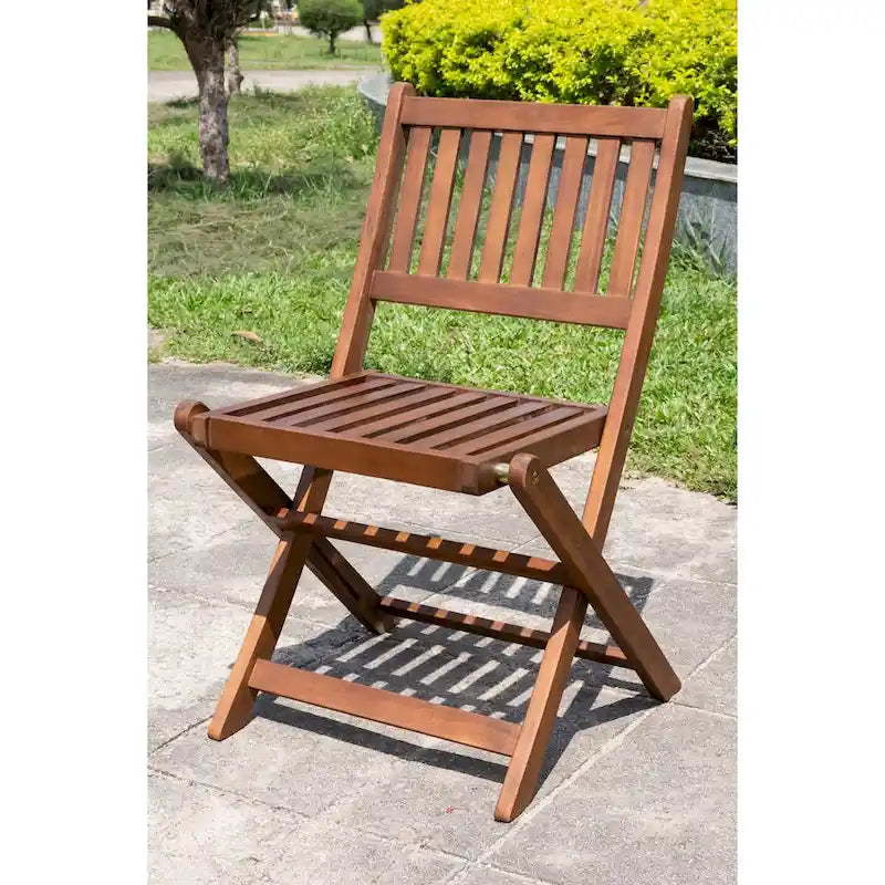 Chaises de salle à manger pliantes en acacia (lot de 4)