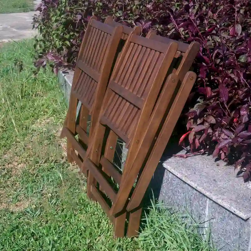 Chaises de salle à manger pliantes en acacia (lot de 4)