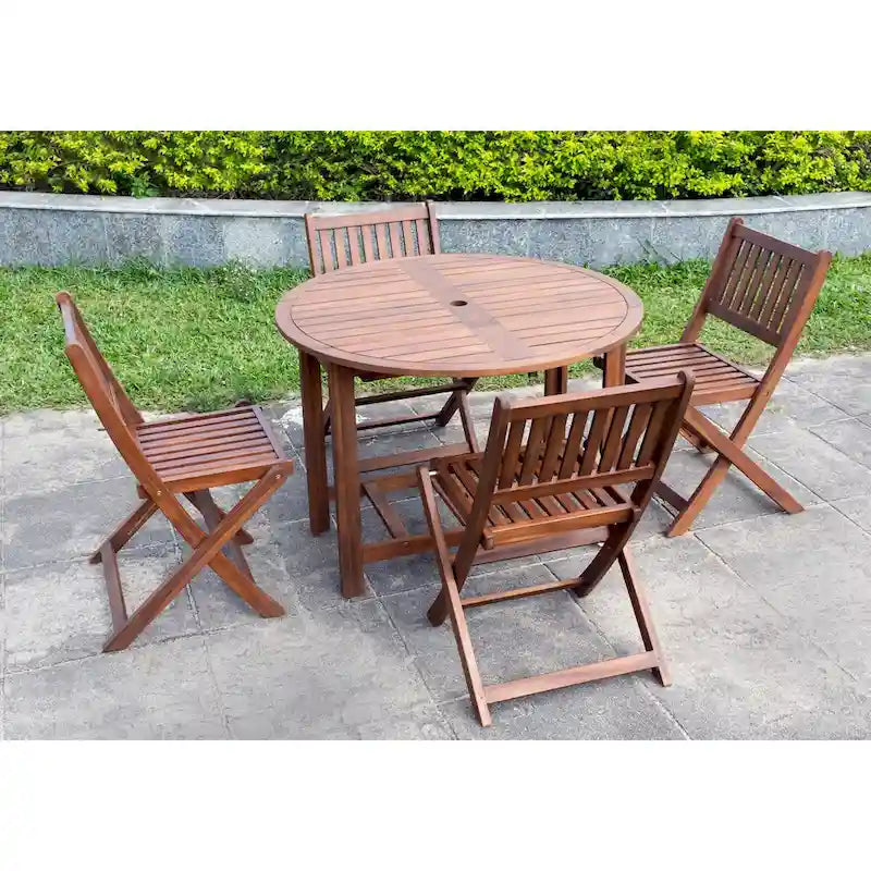 Chaises de salle à manger pliantes en acacia (lot de 4)