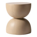 Table d'appoint ronde Sage de 16 po en Fibrestone pour intérieur et extérieur, design sablier moderne et résistante aux intempéries