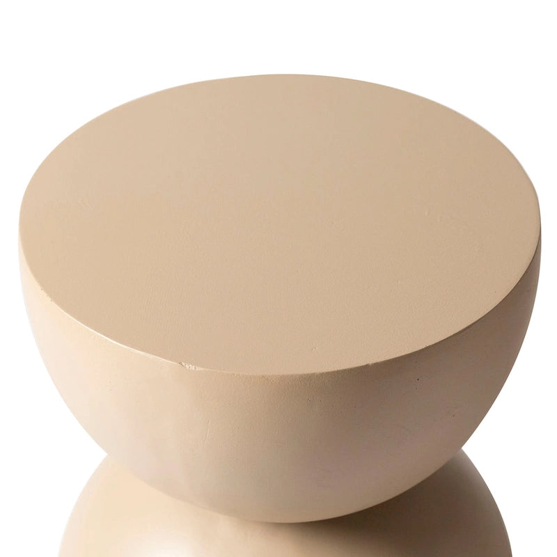 Table d'appoint ronde Sage de 16 po en Fibrestone pour intérieur et extérieur, design sablier moderne et résistante aux intempéries