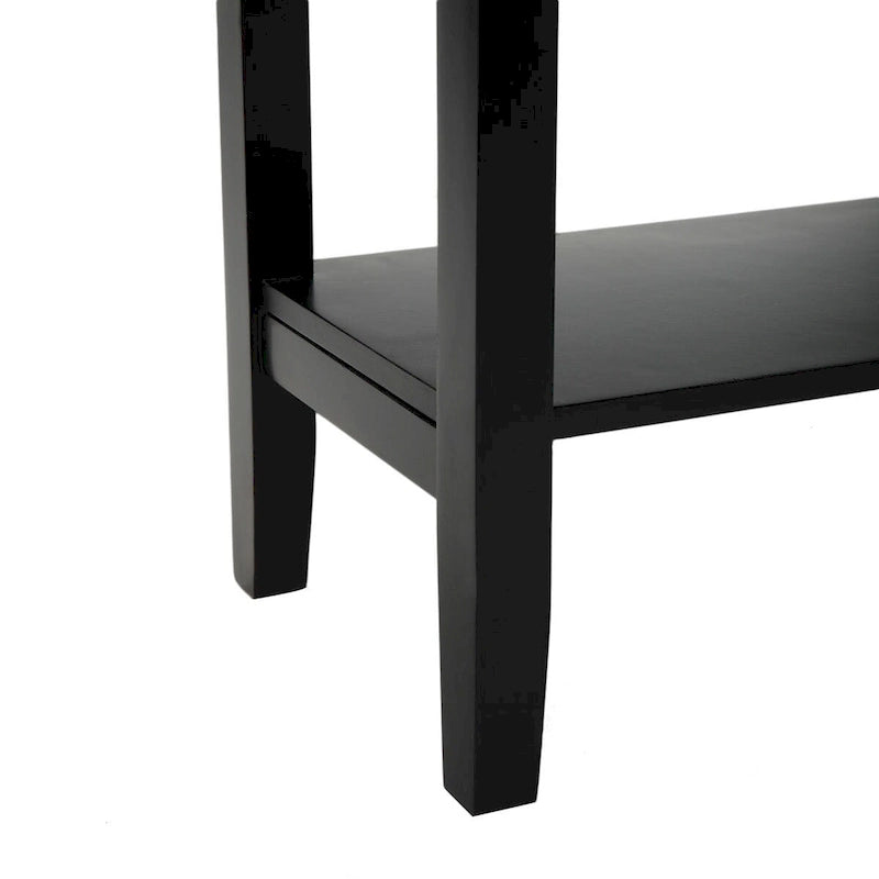 Table d'appoint à abattant Heritage noire avec étagère de rangement