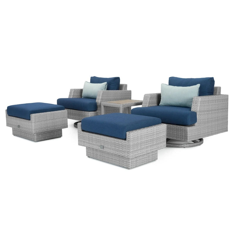 Portofino Comfort – Ensemble de 17 pièces d'extérieur Sunbrella pour salon de jardin et repas avec table brasero