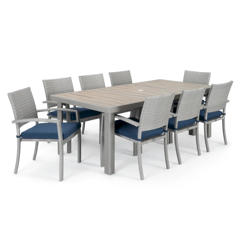 Portofino Comfort – Ensemble de 17 pièces d'extérieur Sunbrella pour salon de jardin et repas avec table brasero