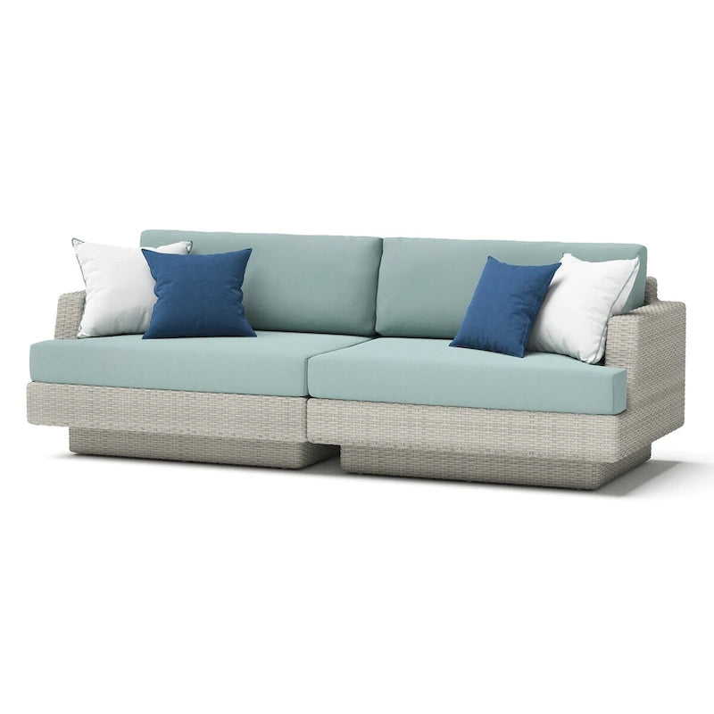 Portofino Comfort – Ensemble de 17 pièces d'extérieur Sunbrella pour salon de jardin et repas avec table brasero