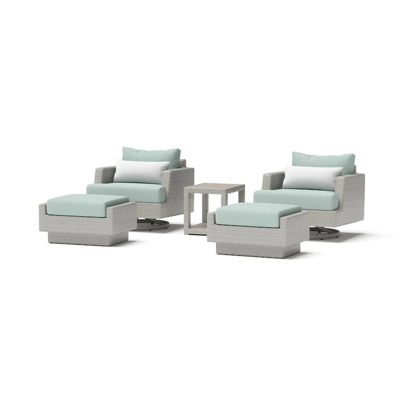 Portofino Comfort – Ensemble de 17 pièces d'extérieur Sunbrella pour salon de jardin et repas avec table brasero