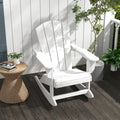 Chaise à bascule Outsunny Adirondack, bascule de porche en PEHD pour toutes les saisons, chaise à bascule pour brasero pour terrasse, jardin, pelouse, blanc
