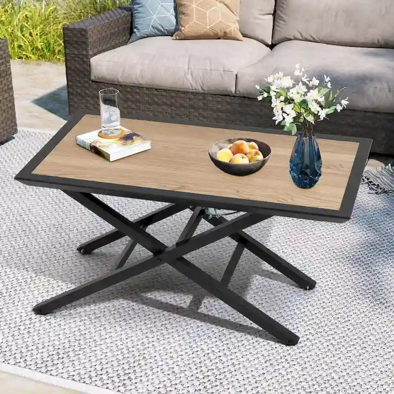 Table de jardin en aluminium réglable en hauteur