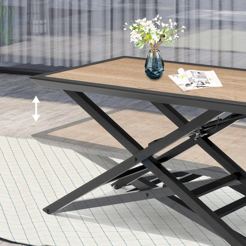 Table de jardin en aluminium réglable en hauteur