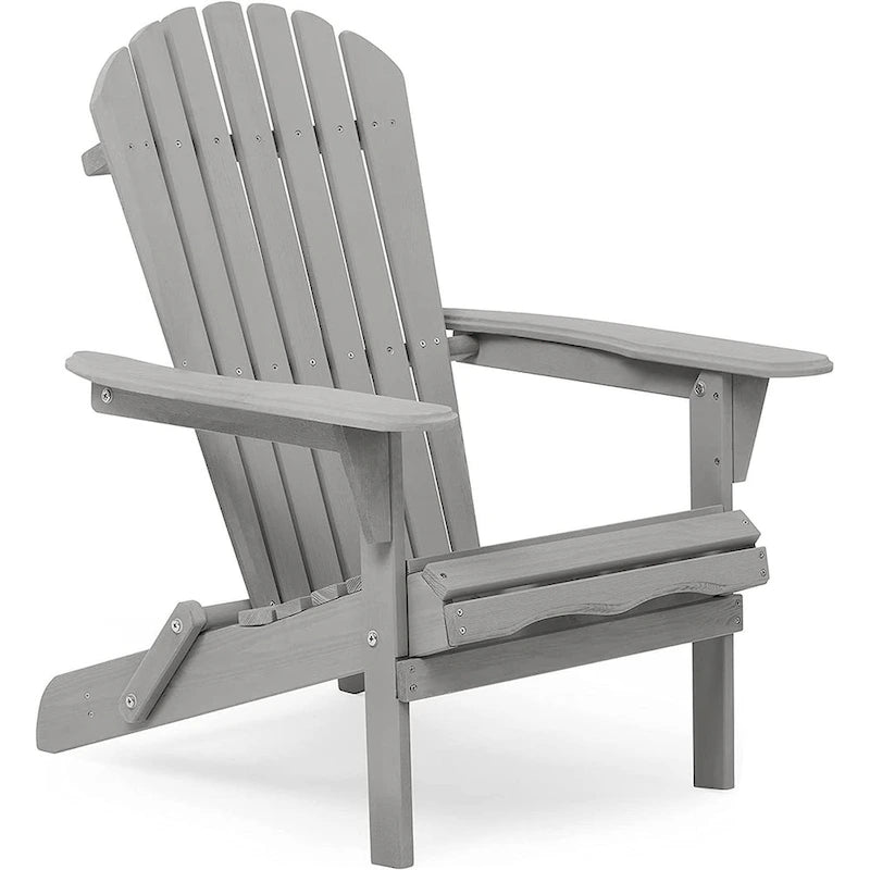 Chaise longue de patio en bois, ensemble de 2 chaises Adirondack pliantes en bois de cèdre massif pour l'extérieur