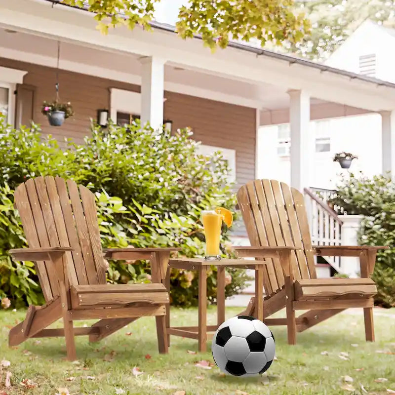 Chaise longue de patio en bois, ensemble de 2 chaises Adirondack pliantes en bois de cèdre massif pour l'extérieur