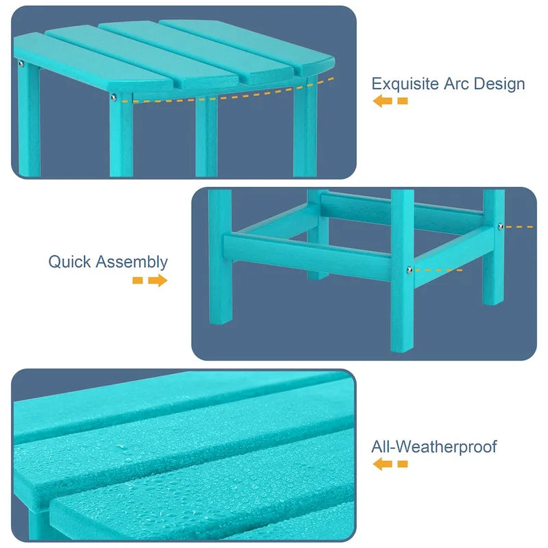 Table d'appoint d'extérieur Adirondack, Tables d'appoint en plastique PEHD résistant aux intempéries