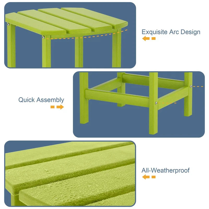 Table d'appoint d'extérieur Adirondack, Tables d'appoint en plastique PEHD résistant aux intempéries