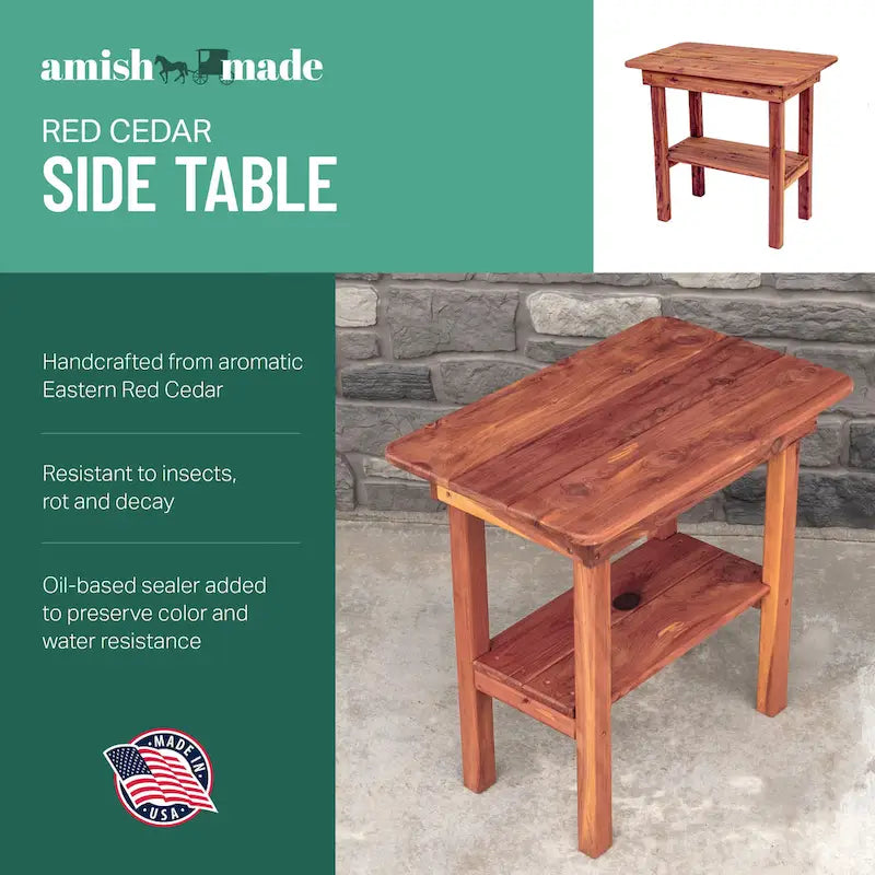 Table d'appoint rectangulaire en cèdre American Furniture Classics modèle MM115