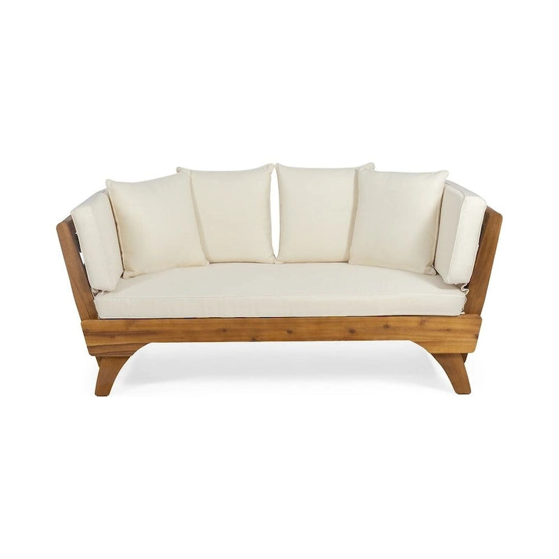 Lit de repos d'extérieur en bois d'acacia extensible par Christopher Knight Home