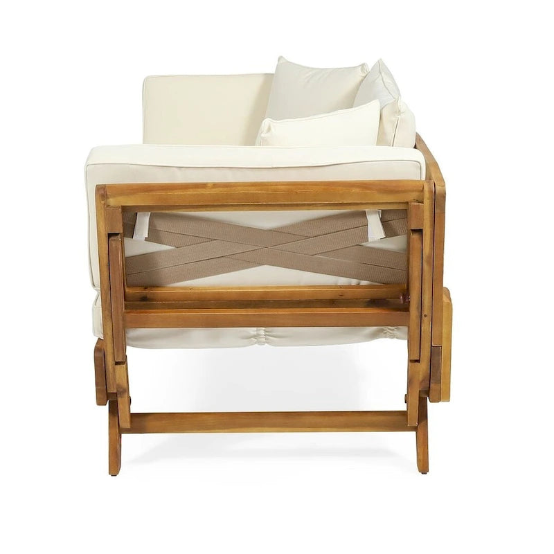 Lit de repos d'extérieur en bois d'acacia extensible par Christopher Knight Home