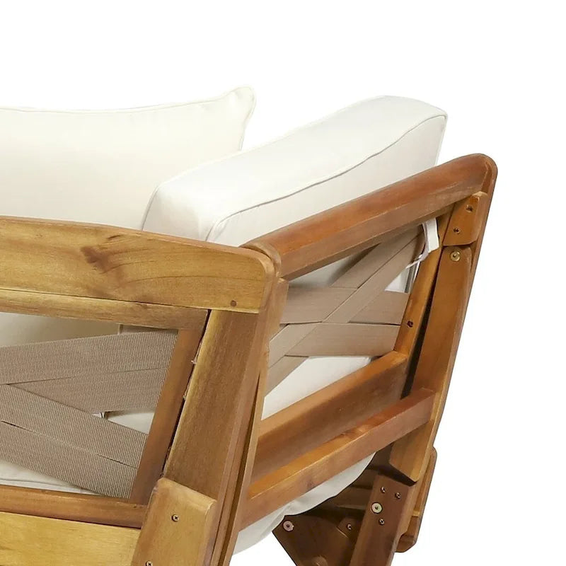 Lit de repos d'extérieur en bois d'acacia extensible par Christopher Knight Home