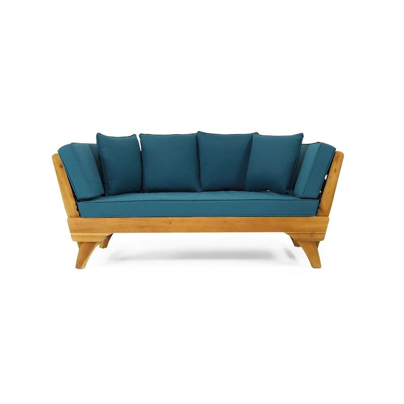 Lit de repos d'extérieur en bois d'acacia extensible par Christopher Knight Home