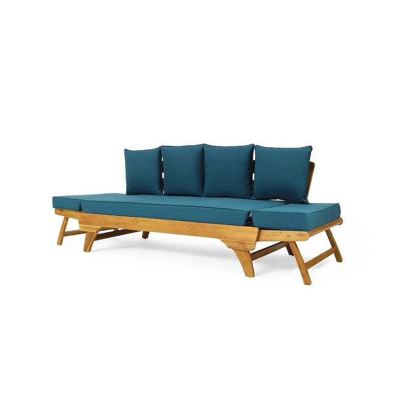 Lit de repos d'extérieur en bois d'acacia extensible par Christopher Knight Home