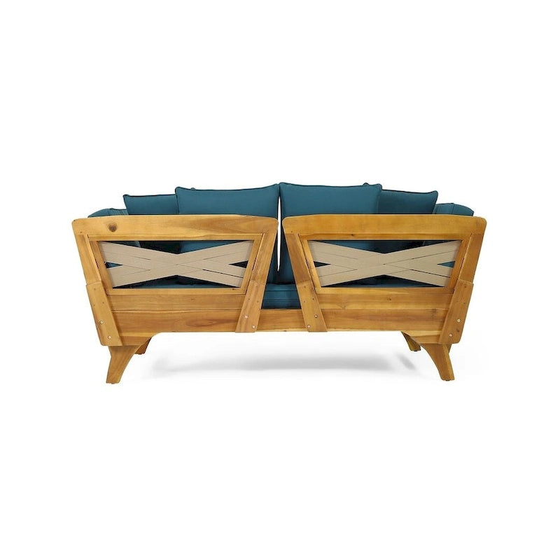 Lit de repos d'extérieur en bois d'acacia extensible par Christopher Knight Home