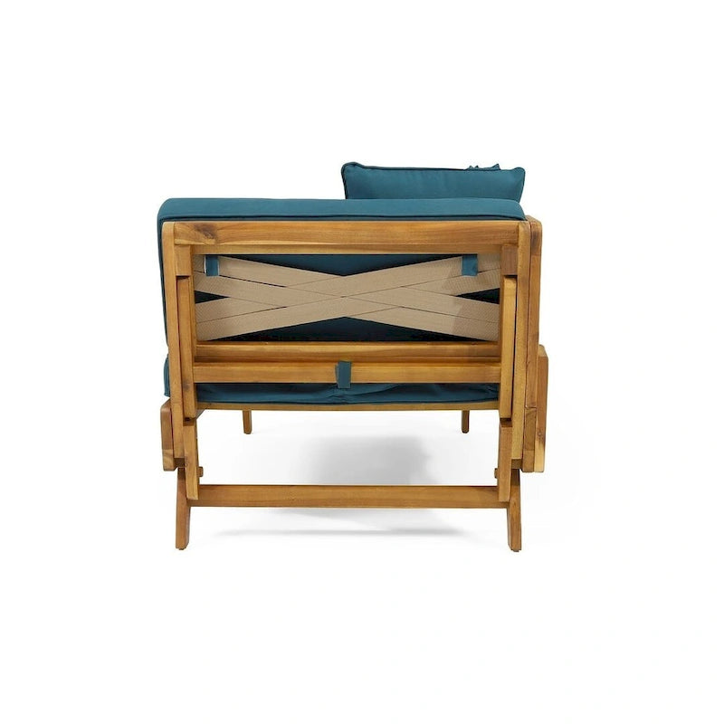 Lit de repos d'extérieur en bois d'acacia extensible par Christopher Knight Home