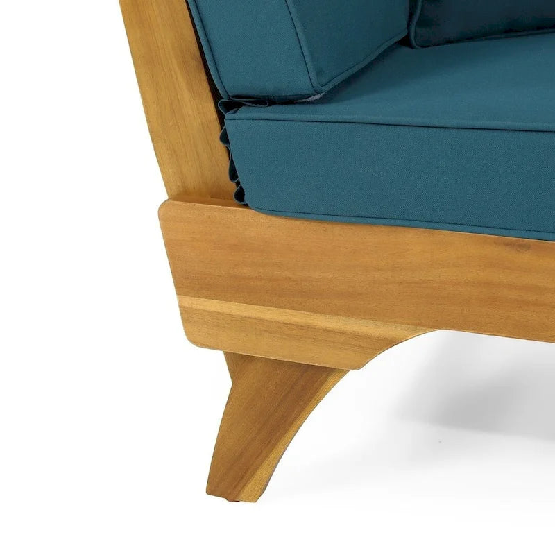 Lit de repos d'extérieur en bois d'acacia extensible par Christopher Knight Home