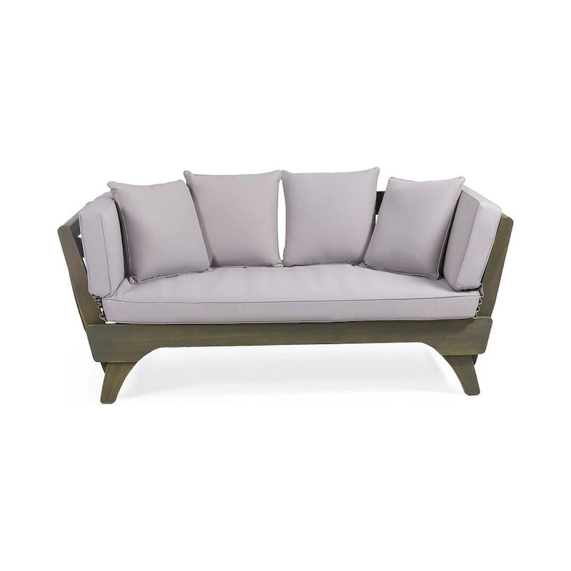 Lit de repos d'extérieur en bois d'acacia extensible par Christopher Knight Home