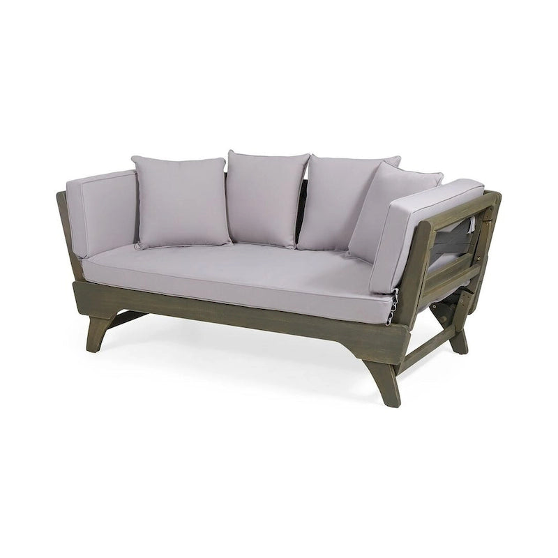 Lit de repos d'extérieur en bois d'acacia extensible par Christopher Knight Home