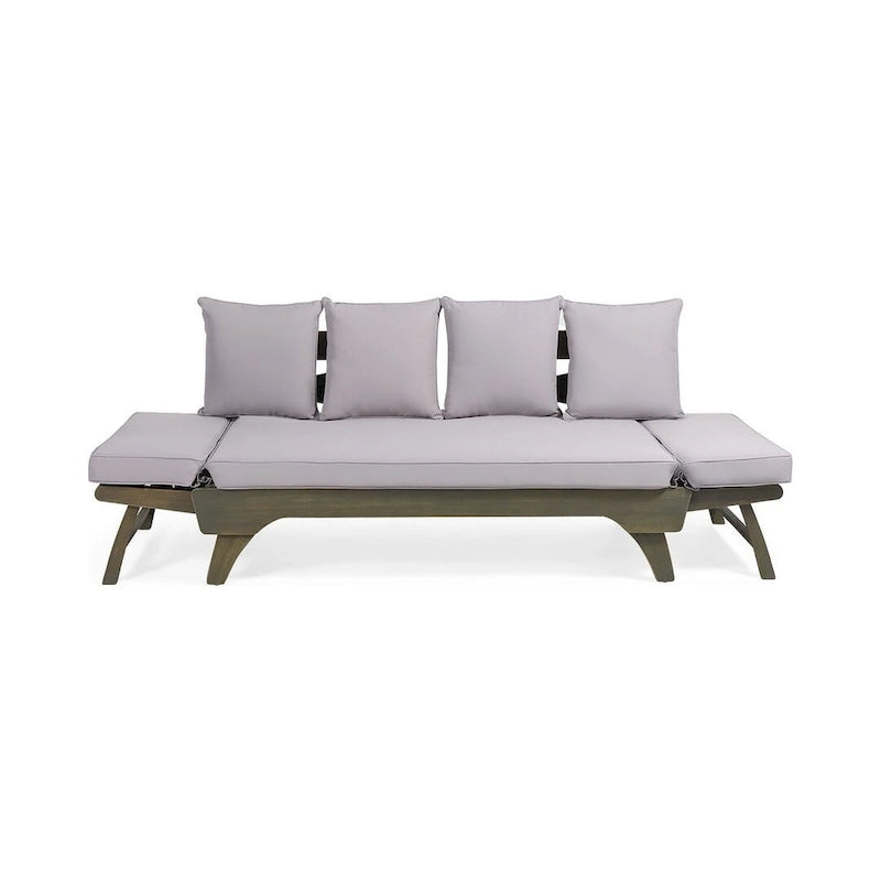 Lit de repos d'extérieur en bois d'acacia extensible par Christopher Knight Home