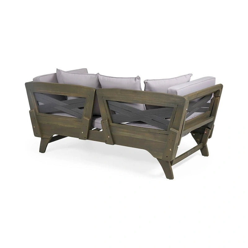 Lit de repos d'extérieur en bois d'acacia extensible par Christopher Knight Home