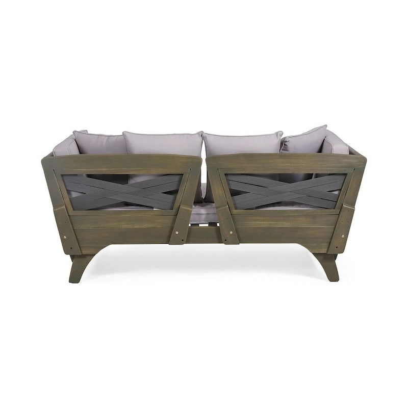Lit de repos d'extérieur en bois d'acacia extensible par Christopher Knight Home