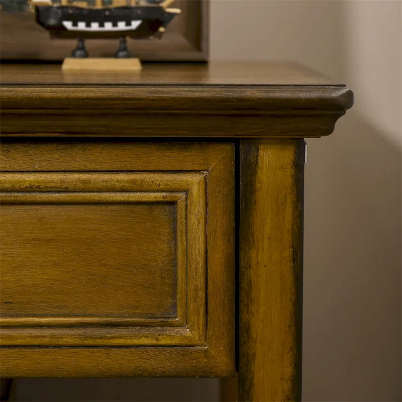 Table d'appoint avec rangement, Table de chevet vintage avec tiroir et étagère ouverte