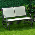 2-Person Outdoor Double Glider, Patio Swing Rocking Chair with Steel Frame