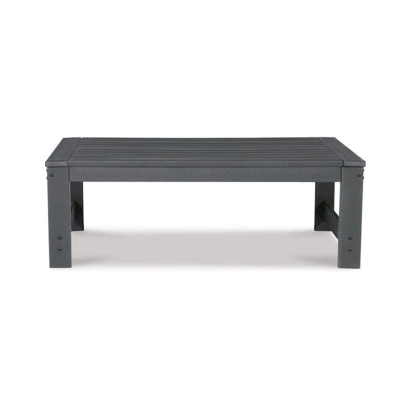 Table basse d'extérieur Wigo 48 pouces, plateau à lattes, style moderne, gris anthracite