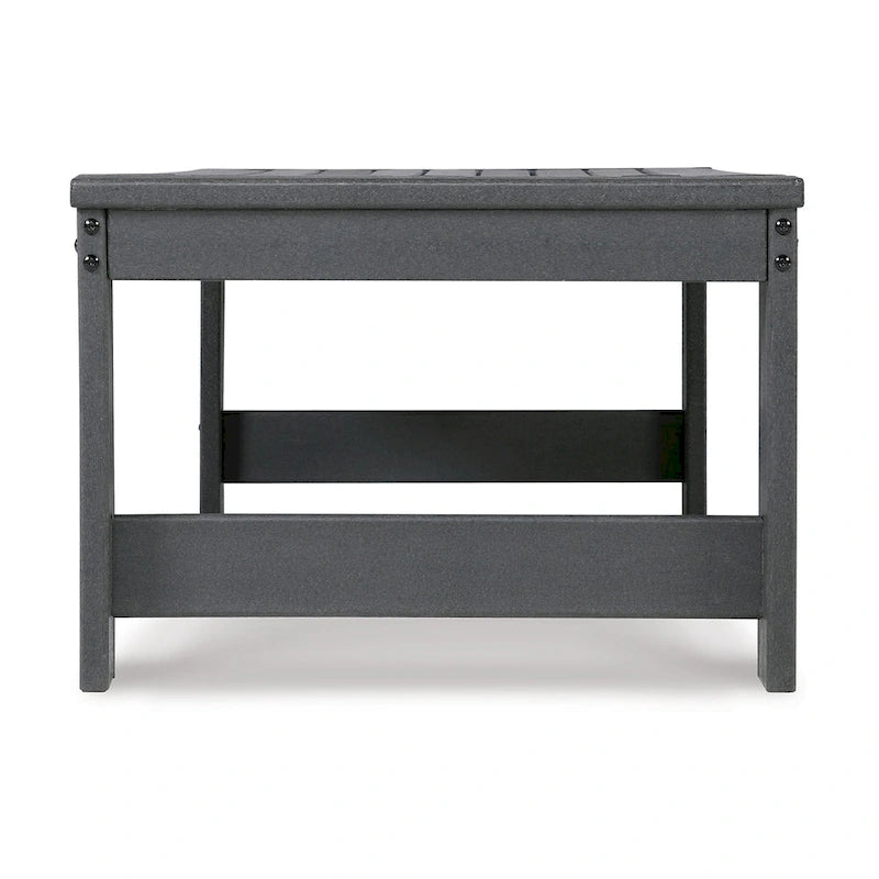 Table basse d'extérieur Wigo 48 pouces, plateau à lattes, style moderne, gris anthracite