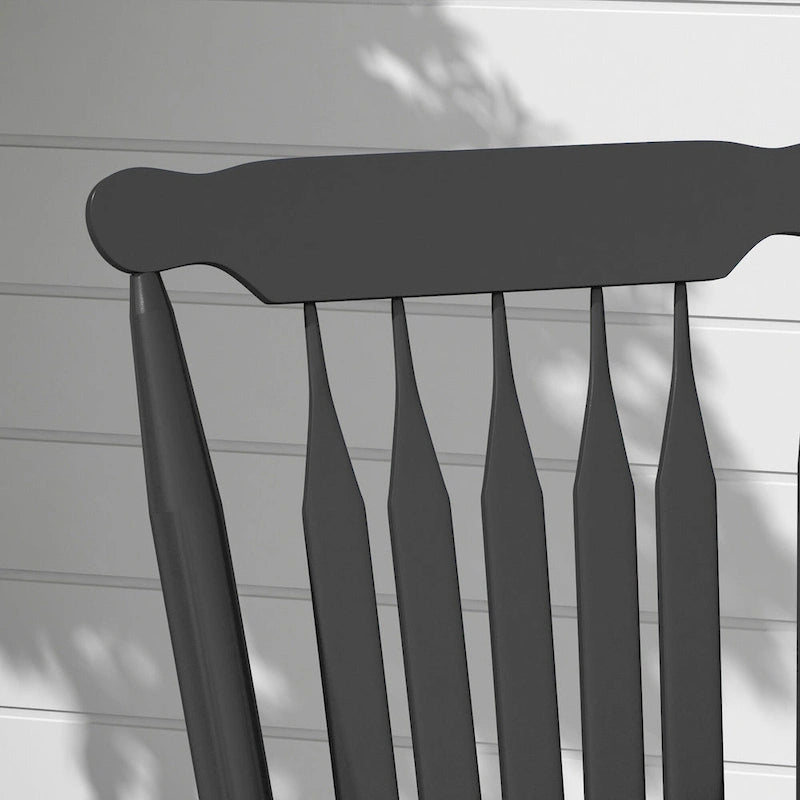 Chaise à bascule d'extérieur en bois avec dossier haut