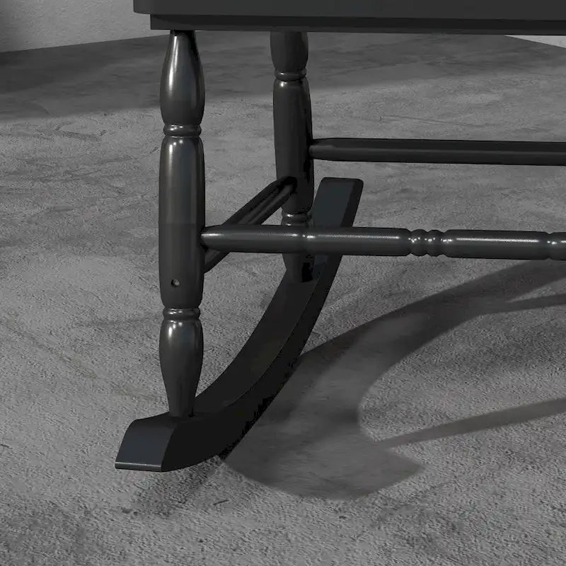 Chaise à bascule d'extérieur en bois avec dossier haut