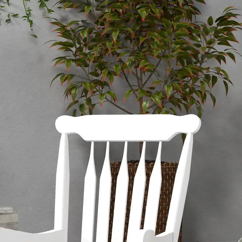 Chaise à bascule d'extérieur en bois avec dossier haut