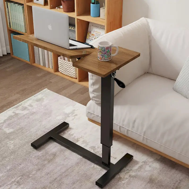 Table de lit mobile réglable avec roulettes dissimulées