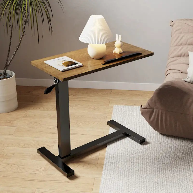 Table de lit mobile réglable avec roulettes dissimulées