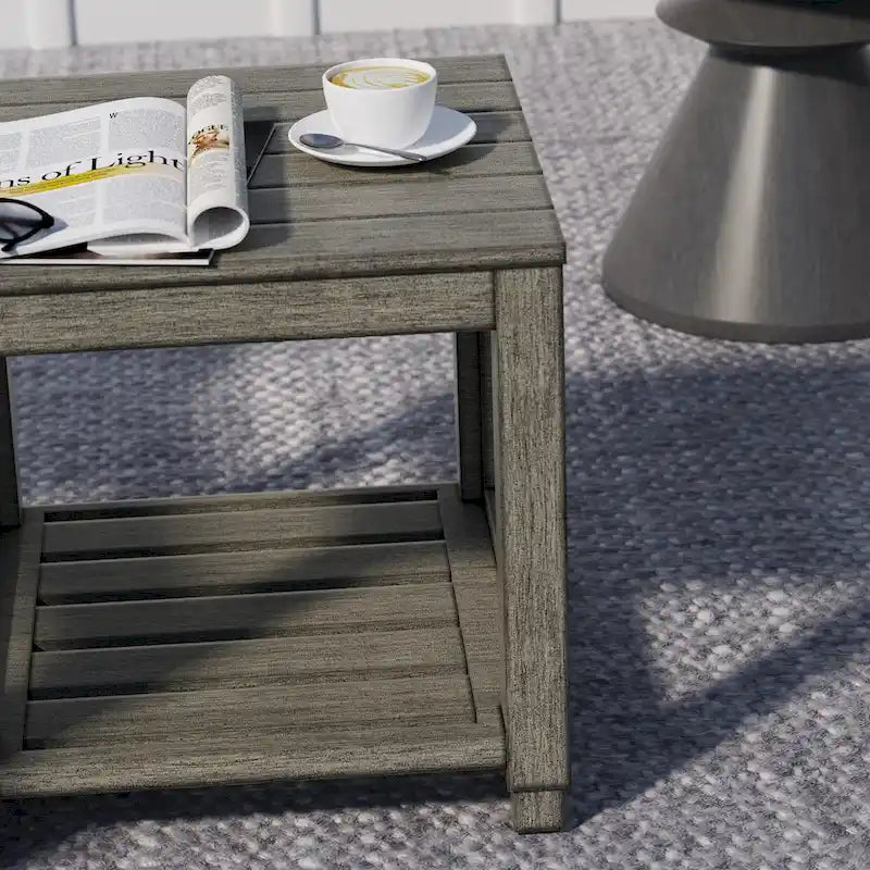 Table d'appoint de patio en aluminium vieilli pour l'extérieur