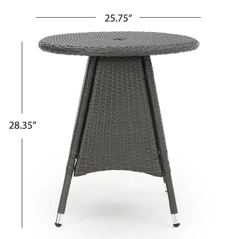 Table d'appoint de patio en rotin d'extérieur