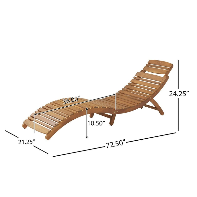 Chaise longue pliable en bois